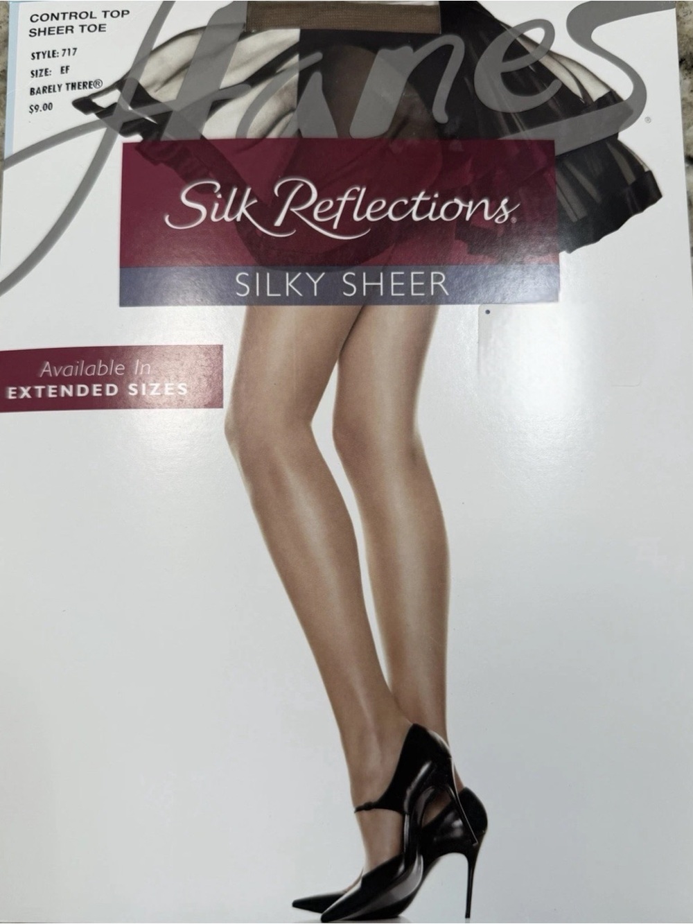 Hanes Silk Reflections Silky Sheer Control Top Hose - Barely There